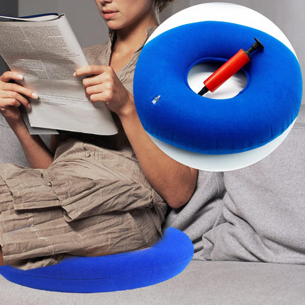 Donut Hemorrhoid Seat Cushion Inflatable Orthopedic Ring Cushion Decubitus Cushion Round Soft Seat Ring with Pump for Bed Sores Hemorrhoids Tailbone Pain Wheelchairs Pregnant Women Gray 35cm