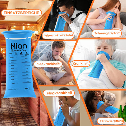Hion Vomit Bags with Mouthpiece 27 Pack - Opaque, Spacious Vomit Bags - Premium High-Density Vomit Bags - Perfect for Travel Sickness, Pregnant Women &amp; Taxi Drivers - Provides Safety &amp; Comfort