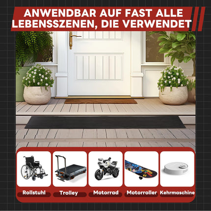 uyoyous Rubber Threshold Ramp 2.5 cm, Driveway Curb Door Threshold Ramp, Non-Slip Access Ramp, Wheelchair Ramp, Cuttable Ramps for Garage, Doors, Driveways, Bathrooms 1500 LBS Capacity