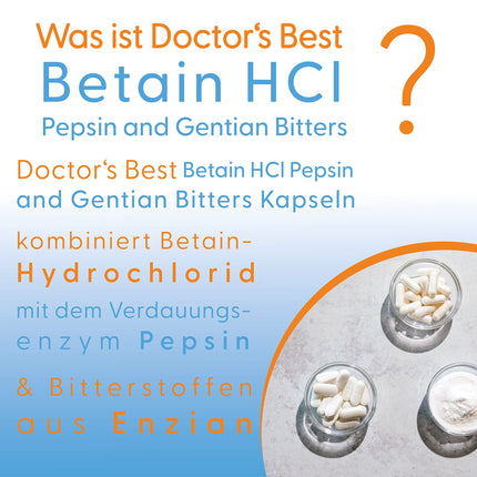 DOCTOR'S BEST Betaine HCI with Pepsin and Bitter Gentian, 650 mg, 120 Softgels, High Dose, Laboratory Tested, Soy-Free, Gluten-Free, Non-GMO, 113 g