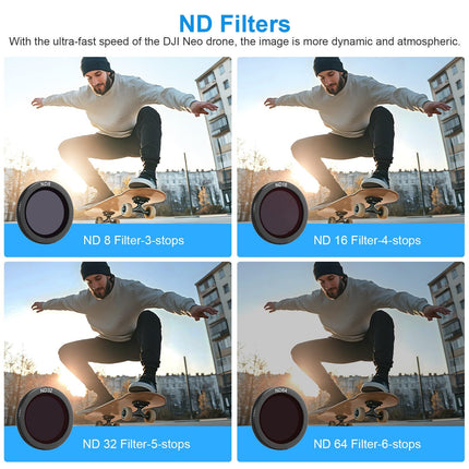 Uvafly Neo ND Filter, Multi-Coated Magnetic Camera Lens Filters for DJI Neo Drone Accessories 5 Pack (UV/ND8/ND16/ND32/ND64)