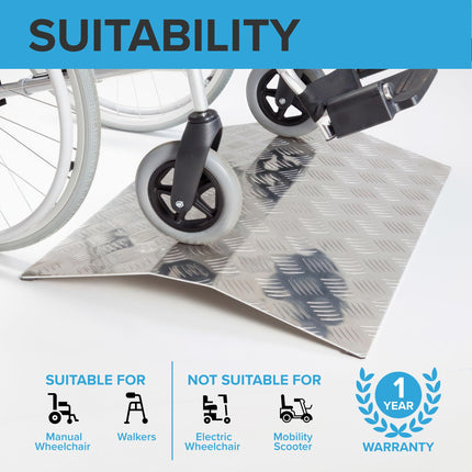 The Ramp People Bridge Threshold Ramp for Wheelchairs 4cm-10cm High, Threshold Bridge, Bridge Ramp, Wheelchair Ramp Made of Aluminum (4cm)