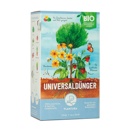 Plantura organic universal fertilizer with long-lasting effect, for all plants, animal-free &amp; organic, 1.5 kg