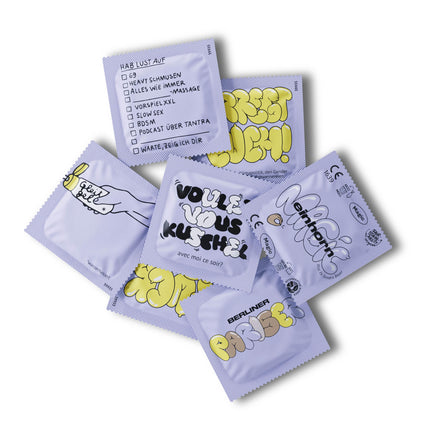 einhorn condoms I 7-pack Magic I 7 pieces I Standard size 53 mm I Vegan, hormone-free contraception I Natural lubricant I Sustainable and safe