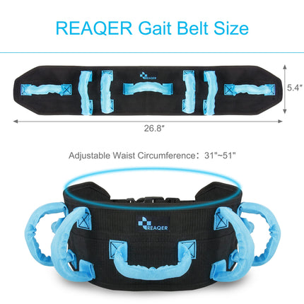 REAQER Transfer Belt Gait Belt Transfer Boom Belt Multifunctional Care Belt For Elderly People With Disabilities Walking Safety Assistance Device