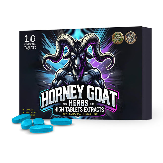 GOAT POWER x 10 Tablets | 600mg – Extra Strong – Natural supplement for increased desire and pleasure – Highly dosed with Maca, Ginseng, and Tribulus Terrestrus