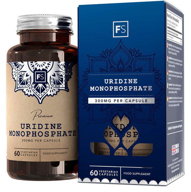 FS Uridine Monophosphate | 60 Uridine Capsules - High Dose Uridine Monophosphate - 300mg Uridine per Serving | GMO-, Gluten- &amp; Allergen-Free | Made in the UK