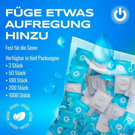 ON) Natural Feeling Condoms I 54 mm wide I 50 pack I Premium natural condoms I thin 0.07 mm wall thickness I Vegan condoms I Condoms for men I Condoms for men