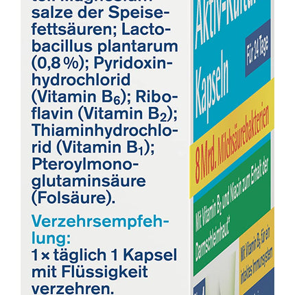 tetesept Proflora Intestinal Active Cultures Capsules – 4 x 24 Capsules – Food supplement with 8 billion lactic acid bacteria, vitamins, and inulin – Large pack