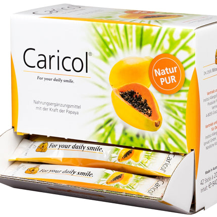 Caricol | 100% natural, organic ingredients | With papain | Easy to dose | 42 sticks of 20 g each (840 g)
