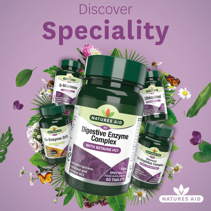 Nature's Aid Digestive Enzyme Complex with Betaine Hydrochloride 60 Vegan Tablets
