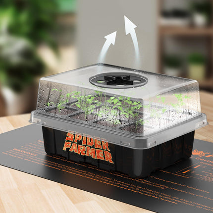 Spider Farmer Indoor Greenhouse Propagator, 4 Pack 12 Cell Mini Greenhouse Propagation Set Greenhouse Propagation Pots with Ventilated Lids for Seed Germination Plant Growth