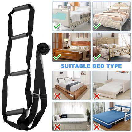 GZhaizhuan Bed Ladder Lifting Aid, Adjustable Bed Rope Ladder with Finger Trainer for Elderly, Sick, Disabled, 232cm×18cm