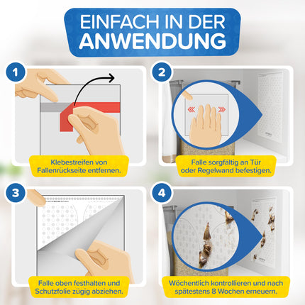 Food moth trap [10 value pack] - Moth trap against food moths with maximum attractant effect - Pheromone trap with high-performance glue for infestation detection