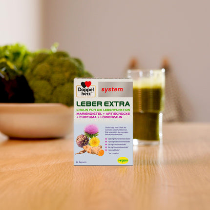 Doppelherz system LIVER EXTRA - Herbal Extra plus Choline to contribute to normal liver function - 120 Capsules