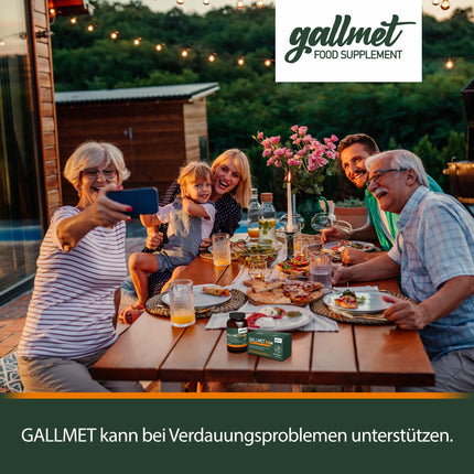 GALLMET Bile Acid Ox Bile, 60 Capsules, 100 mg + Herbs 37.5 mg, Digestive Enzymes for Liver, Bile, Bloating, Fatty Liver, Lactose Intolerance, Gastritis, Intestinal Cleansing, Ox Bile, Bile Salts