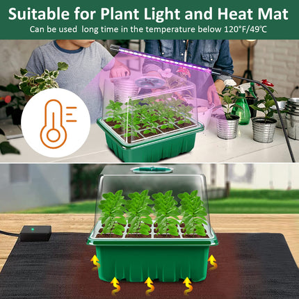 Verdenu 10 Pack Indoor Greenhouse Propagator, 120 Cells Mini Greenhouse for Starting Seedling Growth, Germination Kits with Green Mini Greenhouse Floor, 8.4CM Height of Humidity Dome