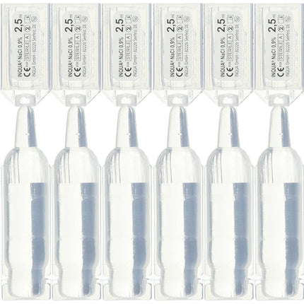 INQUA® Inhalation Solution | 50 ampoules of 2.5 ml each | Isotonic saline solution for inhalation for adults, children, and babies | Preservative-free | NaCl 0.9%