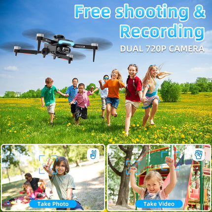 Drone with Camera for Kids Brushless Motor, 720P Drone, Drone with for Kids Beginners, Optical Flow Positioning, Obstacle Avoidance, Headless Mode, OneKey Start, 2 Batteries
