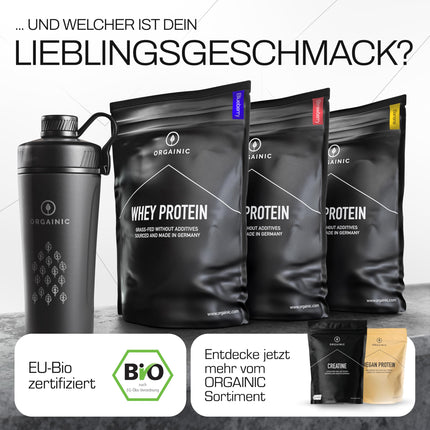 ORGAINIC Organic Vanilla Whey Protein - Certified Organic without Additives - Protein Powder from Germany - Grass-fed - 1000g