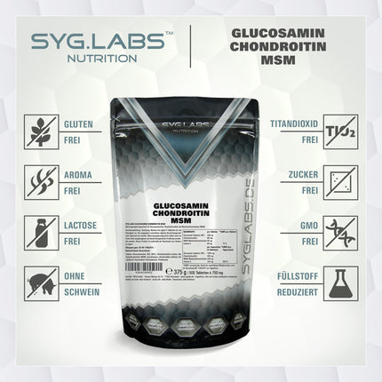 Glucosamine Chondroitin MSM + Vitamin C high dose - 500 tablets for 4 months