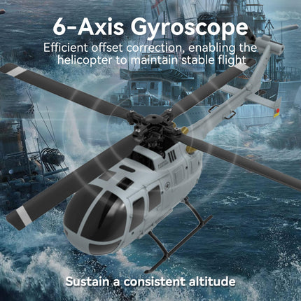 Remote Control Helicopter, 4CH RC Helicopter RTF with Aileronless Design and 6-Axis Gyro, Modularized Battery, One-Key Takeoff/Landing, Altitude Hold, for Adults Gift