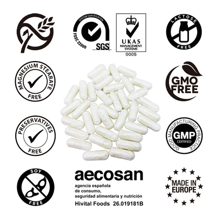 Glucosamine with Chondroitin. 365 capsules for a 4-month treatment. With 1500 mg of Marine Glucosamine 2KCL, Marine Chondroitin, MSM, Boswellia Serrata, and Quercetin. Manufactured by HIVITAL