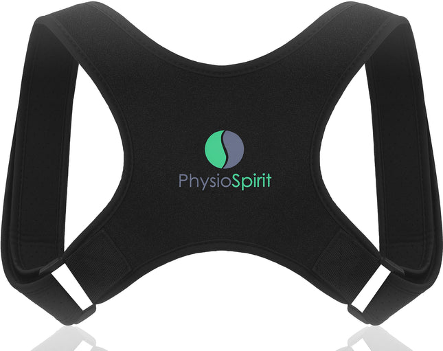 PhysioSpirit PREMIUM Posture Corrector - Back Straightener - For a Confident Posture - Shoulder Strap - Posture Corrector for the Back - Men and Women - S/M