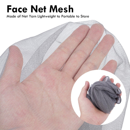 ACWOO 2PC Head Net Face Mesh Head Cover, Mosquito Head Net Face Mesh, Net Head Protection Net, Head Net Face Mesh Head Cover for Outdoor Lovers, Climbing, Fishing, Beekeeping (Gray)