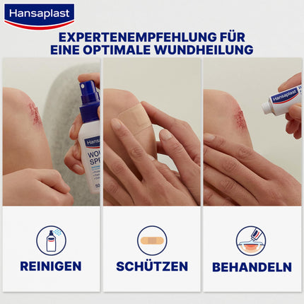 Hansaplast Sensitive Plasters (20 Strips), skin-friendly and hypoallergenic wound plasters with Bacteria Shield &amp; secure adhesive strength, painless removal plasters