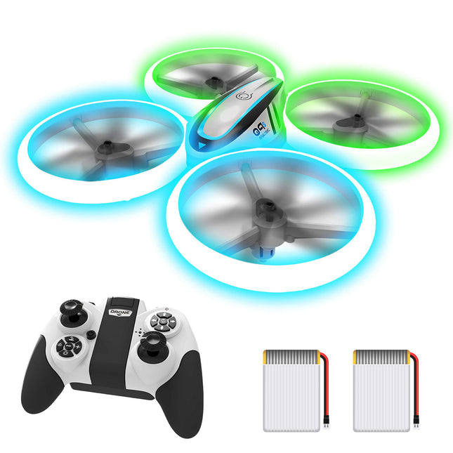 AVIALOGIC Q9s Drone for Kids with Altitude Hold and Headless Mode, RC Quadcopter with Blue &amp; Green Lights and 2 Batteries, Toy Drone for Kids and Beginners