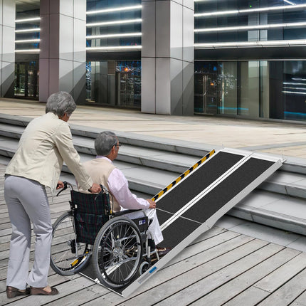 Herrselsam 91x73cm wheelchair ramp load capacity up to 270KG wheelchair ramp with non-slip surface portable wheelchair ramp wheelchair folding ramp for home steps stairs door opening