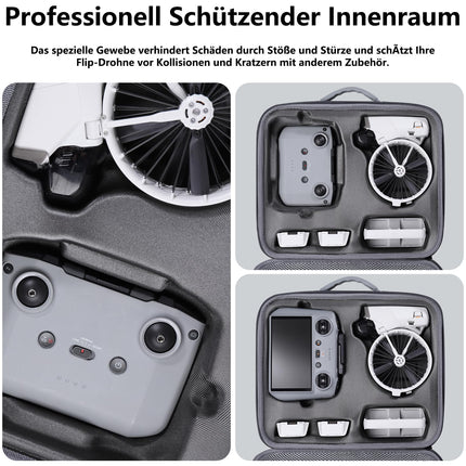 Bag for DJI Flip – Protective hard-shell carrying case with storage pocket for DJI Flip Fly More Combo, plenty of storage space to fit all DJI Flip drone accessories