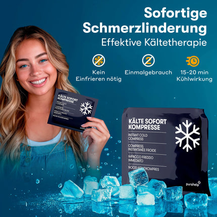 Folding Cooling Pads (10 Pack) - 12 x 15 cm - Instant Cold Compress for First Aid - Disposable Ice Pack for Injuries and Swelling - Practical Disposable Ice Packs for Sports, Outdoor Activities, and Emergencies