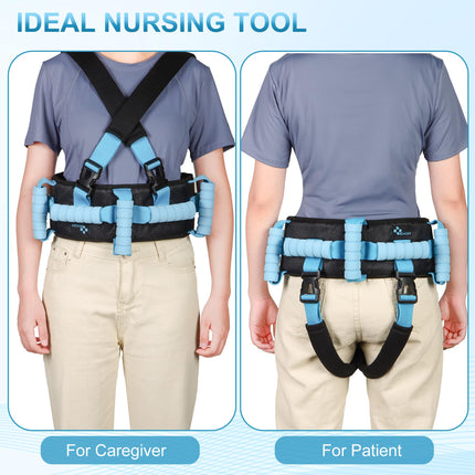REAQER Medica Walking Aid for Seniors, with 7 Handles and 2 Leg Straps, Gate Straps, Walking Assistant for Elderly, Standing Aid, Patients, Care, Safety Assistant, Accessories