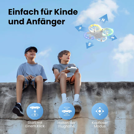 Ameta Morpho Drone with Camera for Kids, 1080P HD FPV Drone for Beginners, RC Quadcopter with 32 RGB Lights/ 18 min Flight Time/STEM Modules/Anti-Lost Buzzer, Toy Gifts for Boys Girls