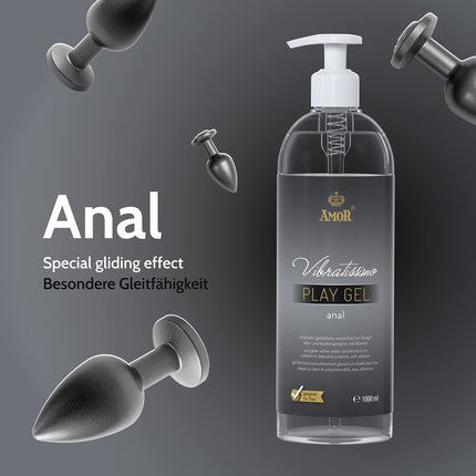 Vibratissimo Play Gel Anal 1000 ml I Extra lubricating lubricant I Water-based lubricants I Lubricant gel suitable for silicone toys and latex condoms I water-based lubrication