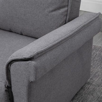 HOMCOM Electric Recliner Chair TV Chair Massage Chair Armchair with Stand-Up Aid Relaxing Chair with Reclining Function Linen-Touch Steel 86 x 95 x 106 cm Grey