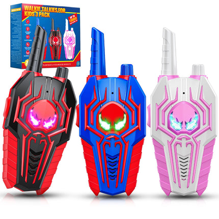 Supocol Walkie Talkie Children's Set of 3, Toys from 3 4 5 6 7 8 9 10 Years Boy Girl Gift Boy Girl 3-10 Years Gift Ideas, Walkie Talkie Radios for Outdoors, Camping, Hiking