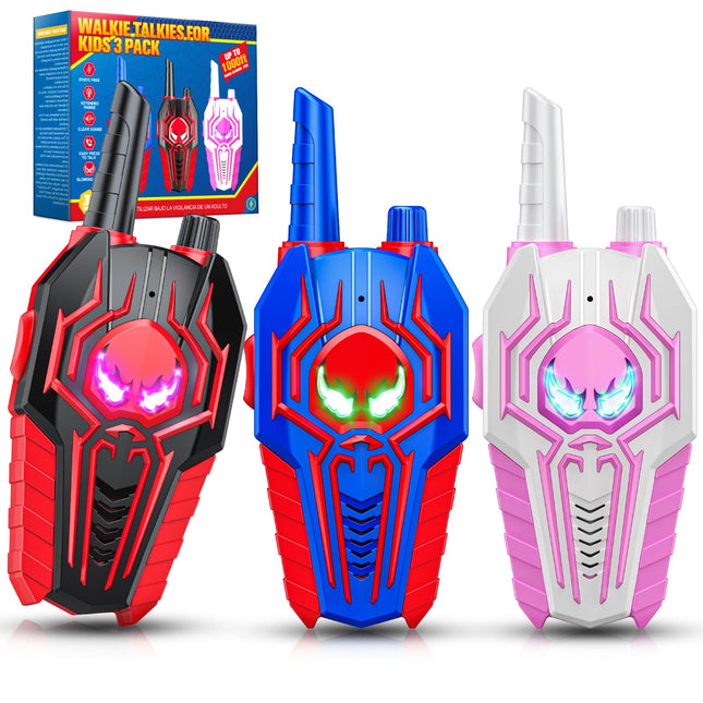 Supocol Walkie Talkie Children's Set of 3, Toys from 3 4 5 6 7 8 9 10 Years Boy Girl Gift Boy Girl 3-10 Years Gift Ideas, Walkie Talkie Radios for Outdoors, Camping, Hiking