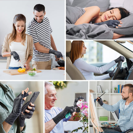 FREETOO Arthritis Gloves, Compression Gloves for Rheumatoid &amp; Osteoarthritis, Arthrosis Gloves, Fingerless Gloves Relieve Pain from Rheumatism, RSI, Carpal Tunnel, Joint Pain M
