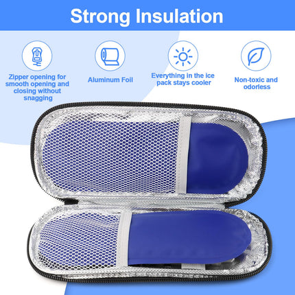 MXTIMWAN Insulin Pen Cooler Bag, Diabetic Medication Bag, Insulated Medication Bag Airplane, Cooler Diabetes Medication with 2 Ice Packs for Diabetic Supplies