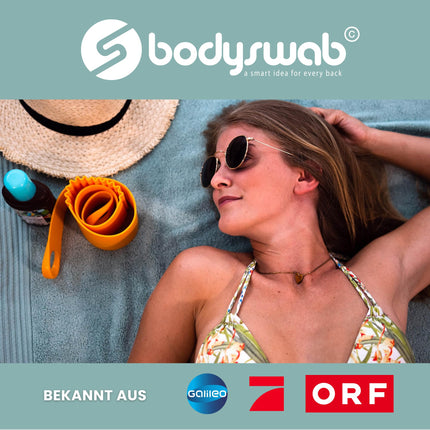 Bodyswab© Back Moisturizing Aid, Tear-resistant, Durability Guarantee, Dishwasher Safe, Alternative Back Brush, Back Scrubber, Body Care, Senior Aid, Made in EU, Fun Gadgets