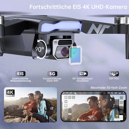 NAFYRE N11 PRO GPS Drone with Camera for Adults 4K UHD, 90 Min Long Flight Time, Long Control Distance, Auto Return, Automatic Follow, Brushless Motor, 5G FPV RC Quadcopter for Beginners
