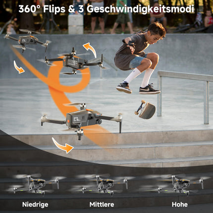 PLEGBLE Drone with Camera for Kids Adults, Brushless Motor Mini Drone FPV RC Quadcopter with WiFi 1080P, Altitude Hold, 3D Flip, Headless Mode, Toys and Gifts for Boys Beginners