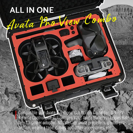 JOYCEMALL 41.9 x 34.6 x 14.8 cm Waterproof Portable Case, Large Compact Anti-Crash Carrying Bag Hard Shell Storage Box Compatible with DJI Avata (DJI Goggles 2/ FPV Goggles V2) Drone Combo Accessories