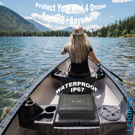LEKUFEE Small Waterproof Hard Case for DJI Mini 4 Pro Drone and DJI Mini 4 Drone Accessories (Case Only) (Not for DJI RC 2)