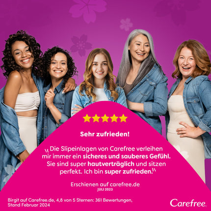 CAREFREE Plus Long unscented panty liners (5 x 40 pcs), super absorbent to lock in fluids instantly, size Plus Long