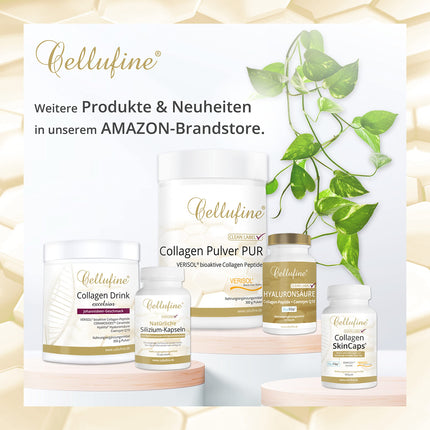 Cellufine® HyaVita Hyaluronic Acid 150 Capsules – high-dose, high-molecular, gluten-free, vegan – 150 gluten-free capsules with HyaVita Hyaluronic Acid | natural &amp; without preservatives