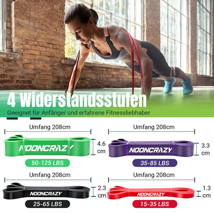 Resistance Bands, 4 Different Levels Resistance Bands with Door Anchor and Handles, Fitness Bands for Strength Training, Workout, Physiotherapy, Yoga for Men and Women